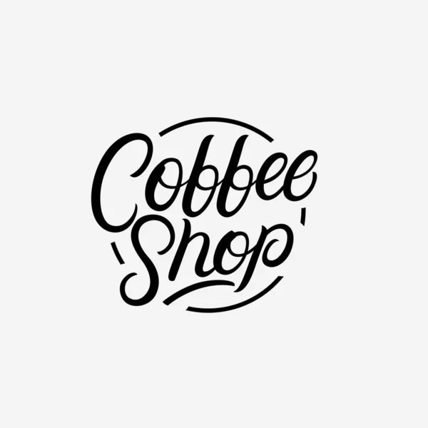 Coffee Shop ręcznie napisane napis logo — Wektor stockowy