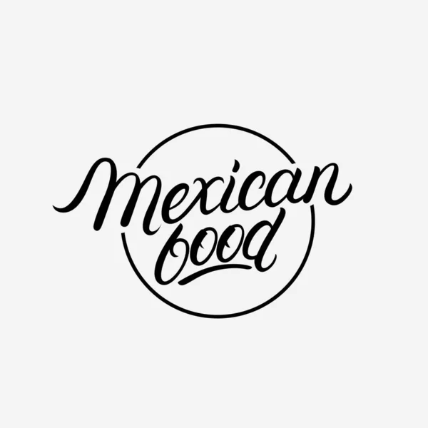 Comida Mexicana letra escrita a mano logo — Vector de stock