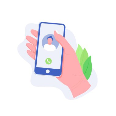 Smartphone ekranda gelen arama.