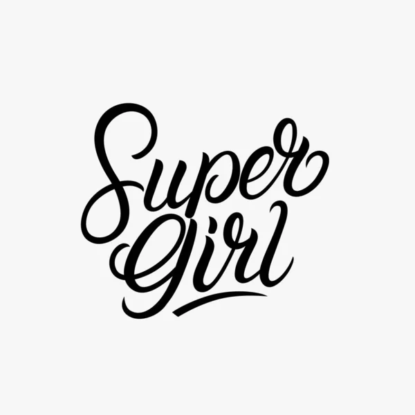 Super Girl hand skrivna bokstäver — Stock vektor
