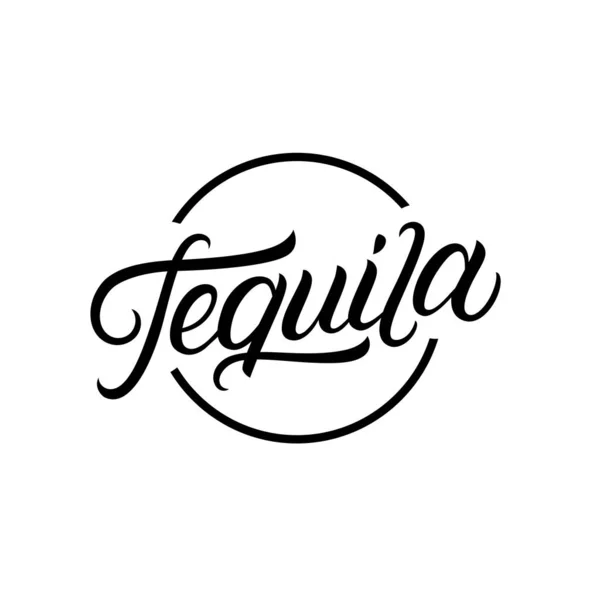 Tequila hand written lettering logo — Stock Vector