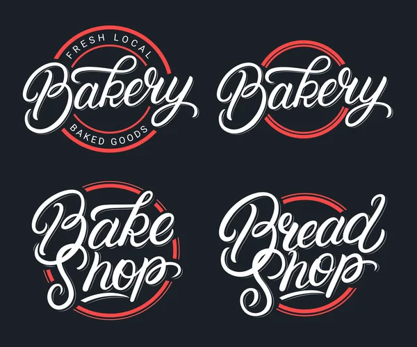 Set av bageri, baka butik och bröd Shop logotyper — Stock vektor