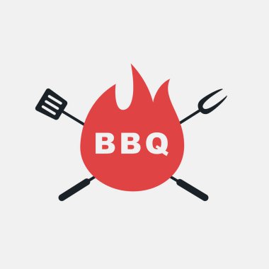Barbekü logosu, etiket, rozet, işaret