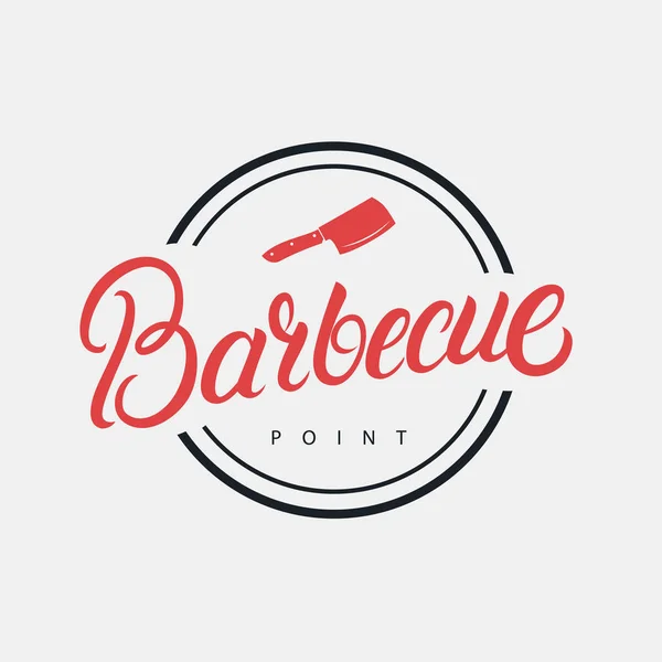 Barbecue handgeschreven belettering logo — Stockvector