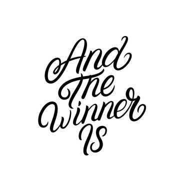 And the Winner is hand written lettering. clipart