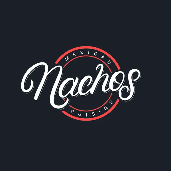 Logo tulisan tangan Nachos - Stok Vektor