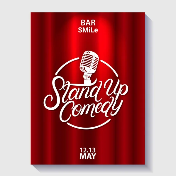 Stand Up poster lettering commedia — Vettoriale Stock
