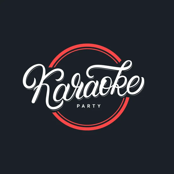 Karaoke partito lettering scritto a mano — Vettoriale Stock