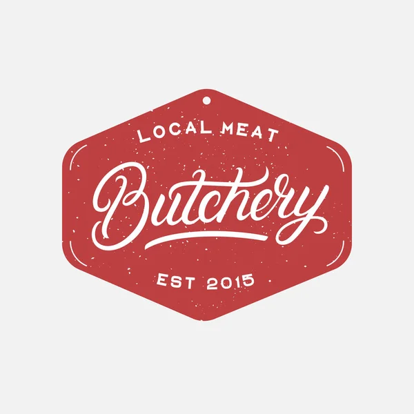 Butchery mão escrita logotipo lettering — Vetor de Stock