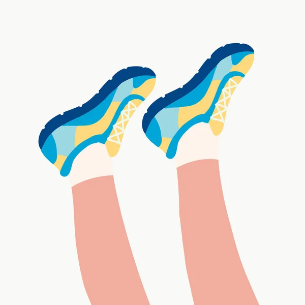 Patas femeninas en las zapatillas — Archivo Imágenes Vectoriales