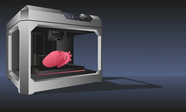 3D-printer voor het printen van inwendige organen — Stockvector