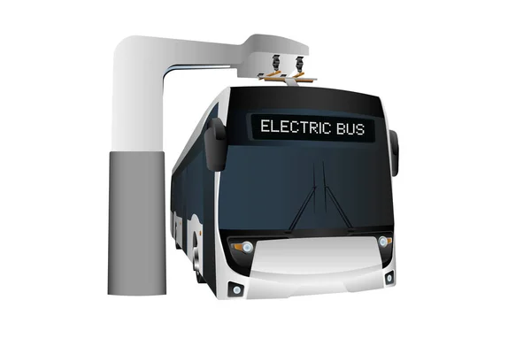 Elektrický autobus na zastávce — Stockový vektor