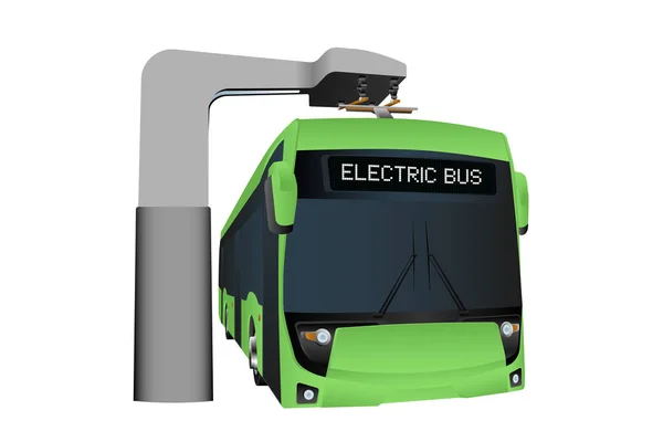 Elektrický autobus na zastávce — Stockový vektor