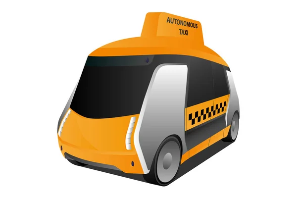 Autonomous self driving taxi — Stock Vector