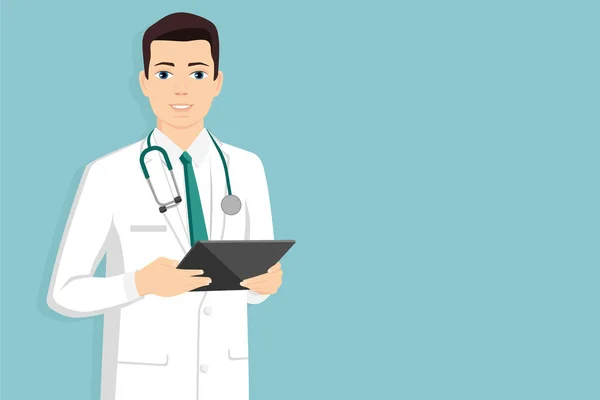 Ιατρός με ψηφιακό tablet — Διανυσματικό Αρχείο