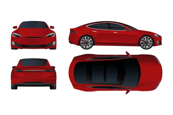 Voiture électrique avec borne de recharge . — Image vectorielle