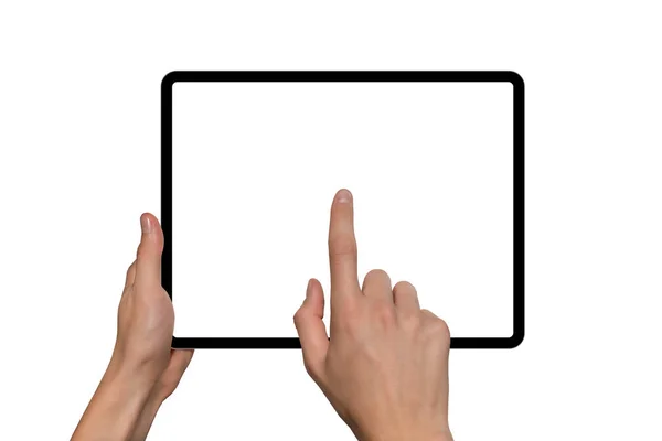 Digitale tablet in handen — Stockfoto