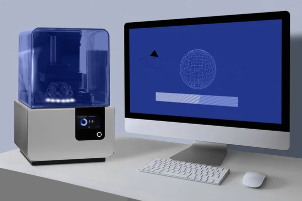 3D принтер в лаборатории Стоковое Изображение