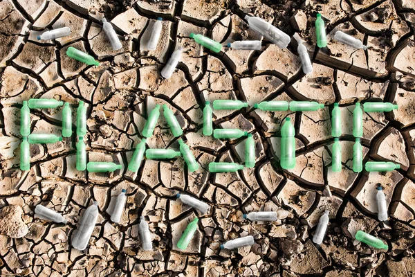 Contaminación Tierra Por Residuos Plásticos — Foto de Stock