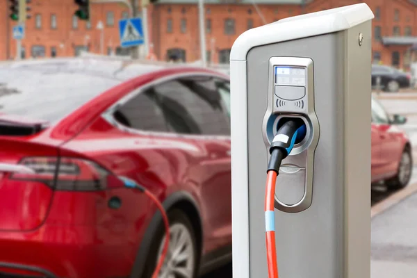 Borne de recharge pour voiture électrique . — Photo