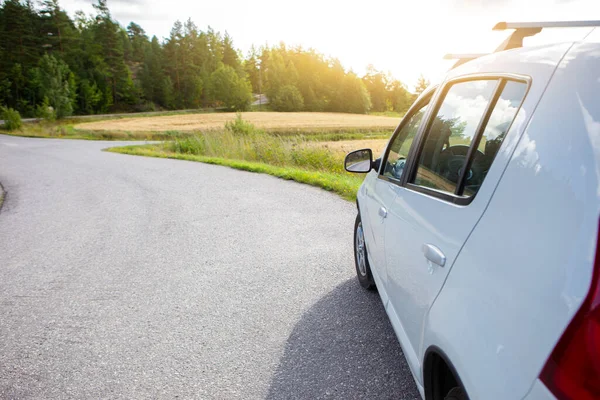 Auto Una Strada Campagna — Foto Stock