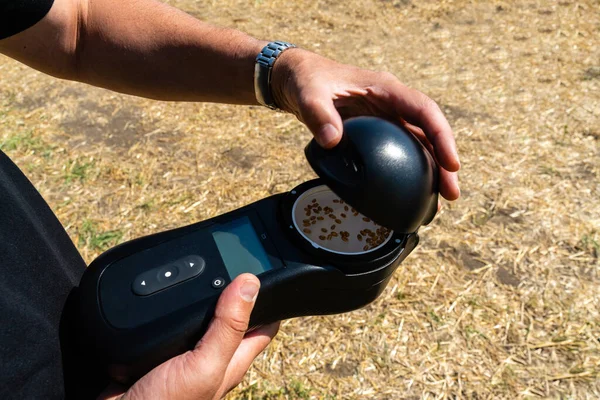 Mobiel Apparaat Voor Het Meten Van Graanparameters Oogst Slimme Landbouw — Stockfoto