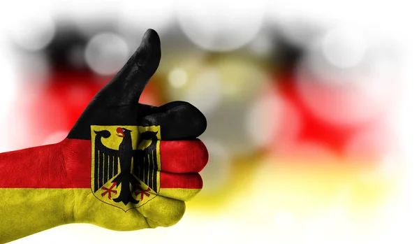 hand thumbs up, flag of Germany.