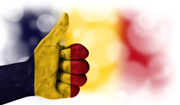hand thumbs up, flag of Chad.