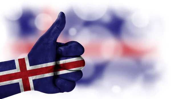 hand thumbs up, flag of Iceland.