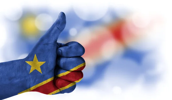 hand thumbs up, flag of Congo Democratic.