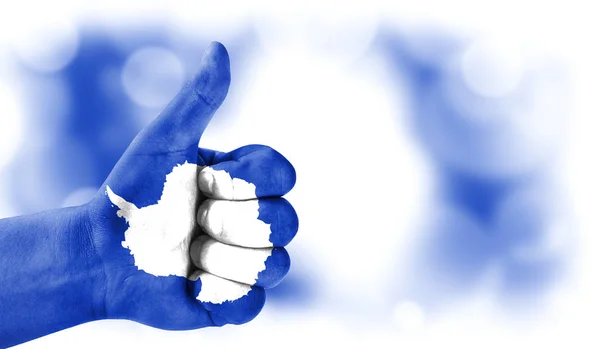 hand thumbs up, flag of Antarctic.