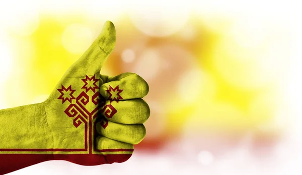 hand thumbs up, flag of Chuvashia.