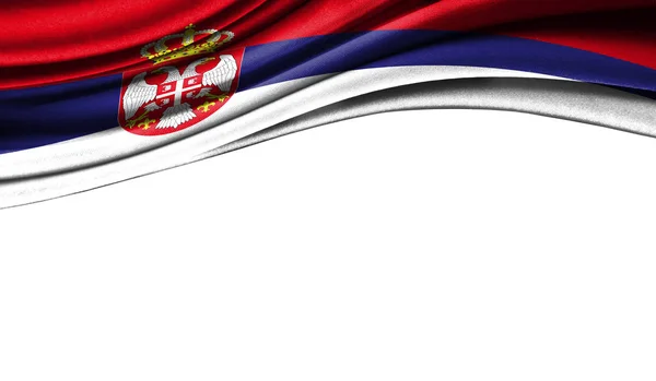 Grunge colorful flag of Serbia, with copyspace for your text or images