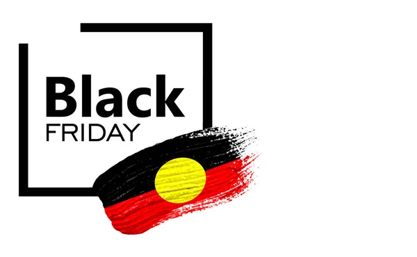 Black Friday shopping sale concept. Can be used as a mockup for a designer. Paint stroke with Australian Aboriginal flag