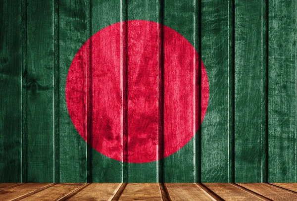 Wooden background with a flag of Bangladesh. There is a place for your text in the photo. — Stock Image Wooden Background Flag Bangladesh Place Your Text Photo Stock Image