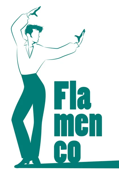 Espagnol Danseur Flamenco Homme Isolé Sur Fond Blanc Illustration Vectorielle — Image vectorielle