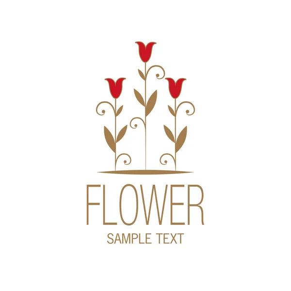 Blumenbild Mit Stilisierten Lilien Oder Tulpen Vektorillustration — Stockvektor