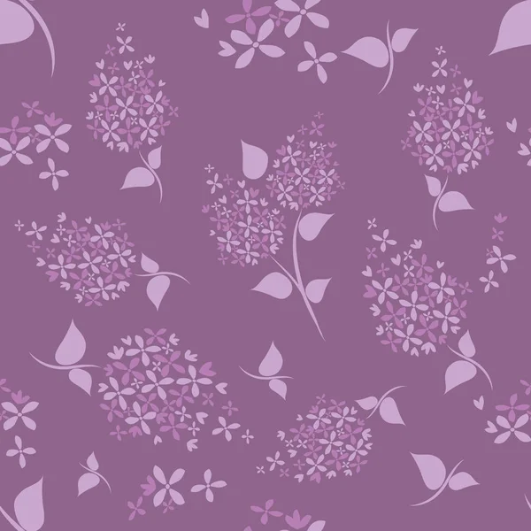 Бесшовные Лиловые Цветы Рисунок Фиолетовом Фоне — стоковый вектор
