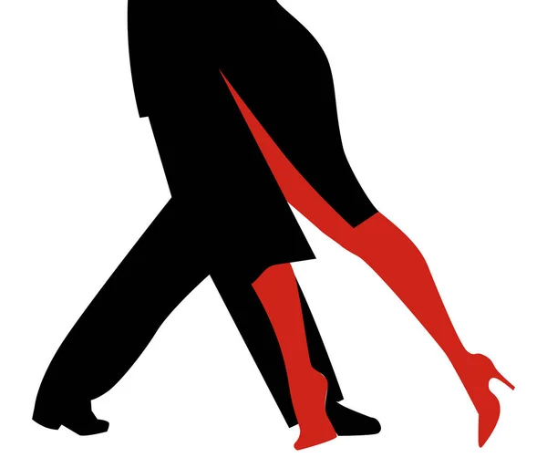 Piernas Mujer Hombre Bailando Tango Sobre Fondo Blanco — Archivo Imágenes Vectoriales