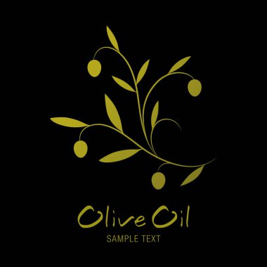 Zeytin dalı ve metin çizilmiş izole üzerinde siyah arka plan el