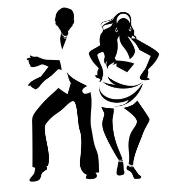 Salsa parti zamanı. Genç çift dans latin müzik: salsa, merengue, mambo, bachata