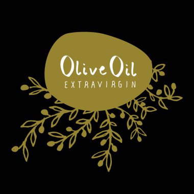 Yeşil çerçevedeki el yazısı metin çevrili zeytin dalı tarafından el ile çizilmiş izole üzerinde siyah arka plan