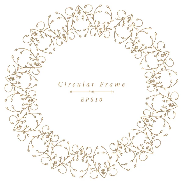 Marco antiguo ornamental en forma circular aislado sobre fondo blanco — Vector de stock