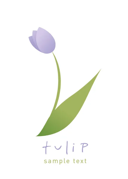 Fiore Tulipano Semplice Stilizzato Isolato Sfondo Bianco — Vettoriale Stock
