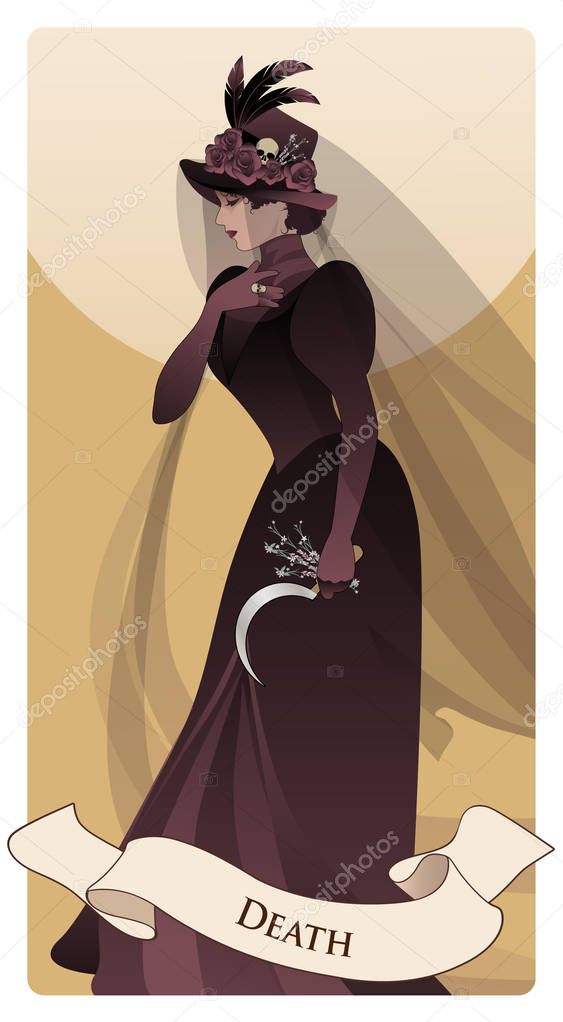 Cartas del Tarot Mayor Mujer vestida con velos y