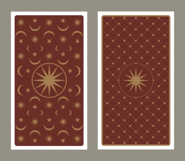 Geri Tarot kartı yıldızlar, Güneş ve ay ile süslenmiş