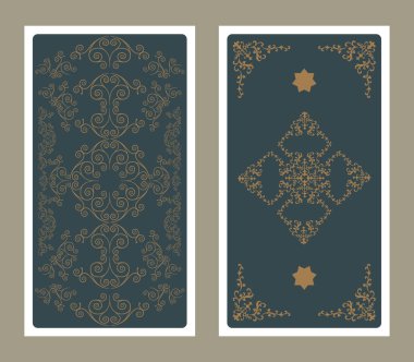 Geri Tarot kartı süs grafik ve yıldızlar ile süslenmiş