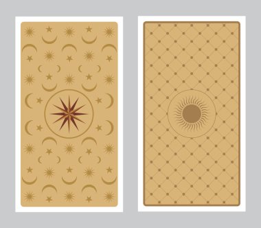 Geri Tarot kartı yıldızlar, Güneş ve ay ile süslenmiş