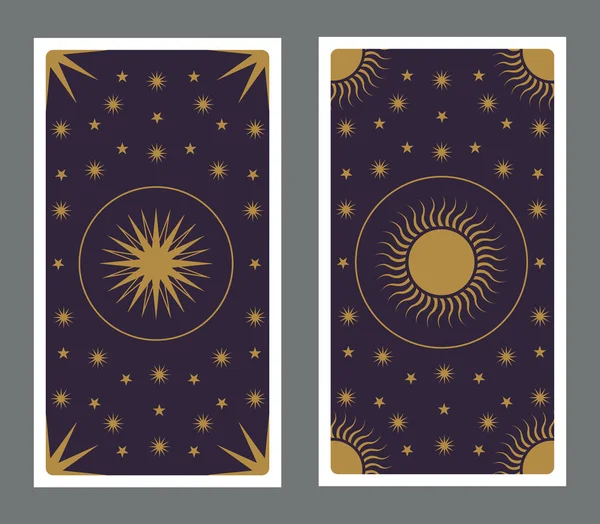 Geri Tarot kartı yıldızlar, Güneş ve ay ile süslenmiş