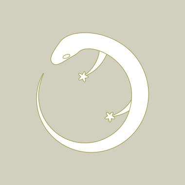 Kertenkele. Logo vektör illüstrasyon. Stilize, basitleştirilmiş ve izole sevimli hayvan.